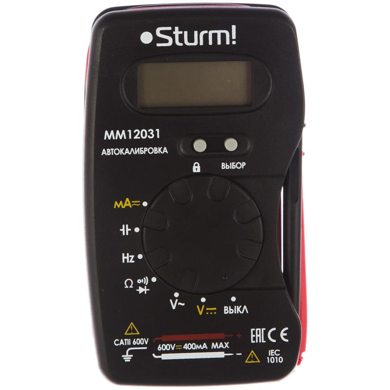 Мультиметр Sturm MM12031 (диапазон измерения DC 0.04-0.4а / 4-600в) мультиметр квт kt 838 proline 79128 диапазон измерения dc 0 600в до 20а