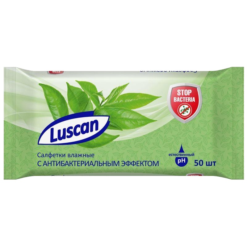 Влажные салфетки антибактериальные Luscan 50 шт. универсальные очищающие влажные салфетки для всей семьи officeclean