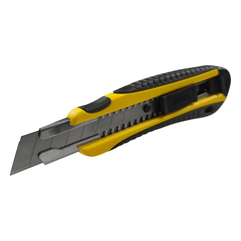 Нож строительный Berger BG1354 (ширина лезвия 18 мм, автоматическая система фиксации) нож строительный vertextools 0044 18 58 алюминиевый корпус трапециевидное лезвие 18 мм