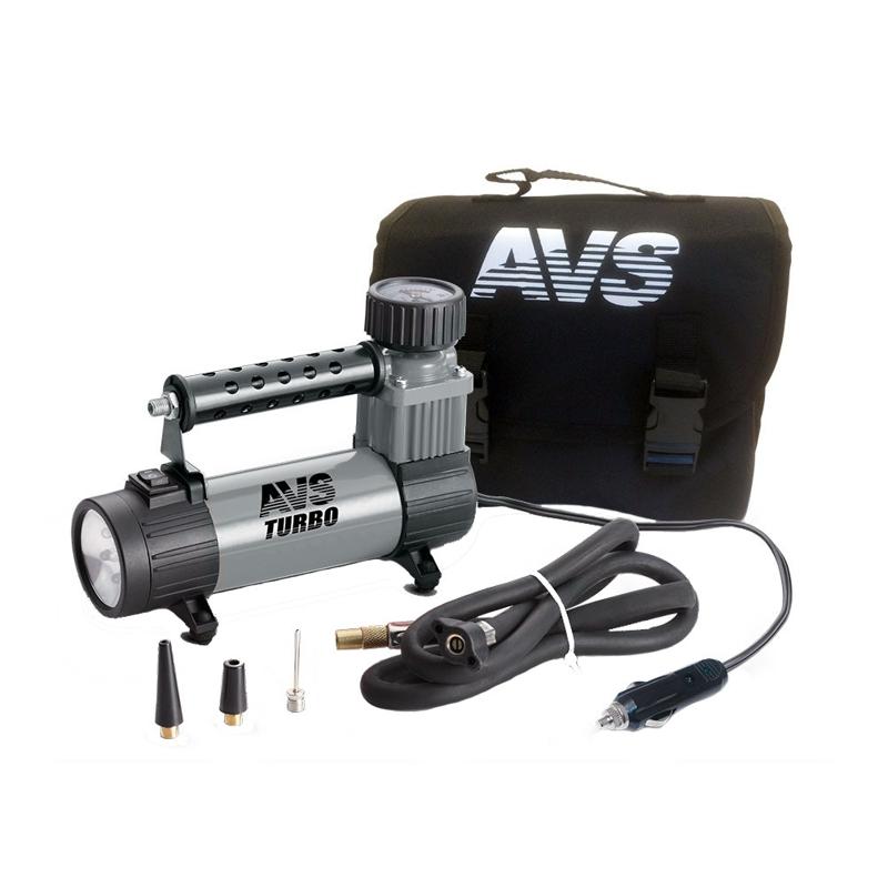 Автомобильный компрессор AVS Turbo KS350L с фонарем автомобильный фонарь светозар