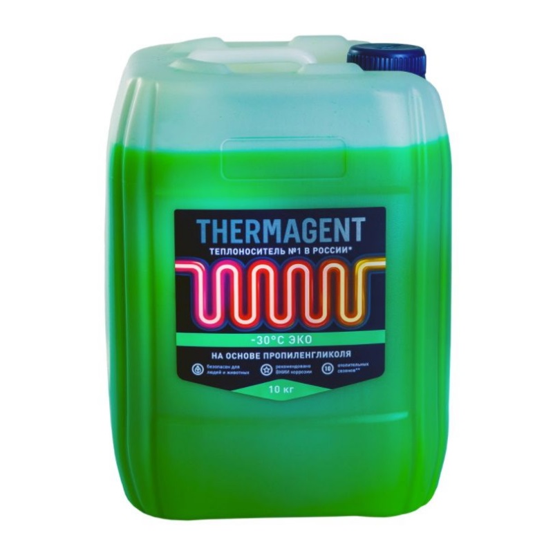 Теплоноситель для системы отопления Thermagent ECO-30, 10 кг теплоноситель thermagent 910265 30°c 10 кг этиленгликоль