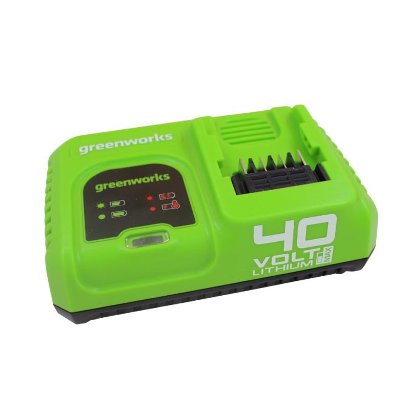 Быстрое зарядное устройство Greenworks 40В, 5А  2945107 быстрое зарядное устройство на 2 аккумулятора 40 в greenworks 2938807