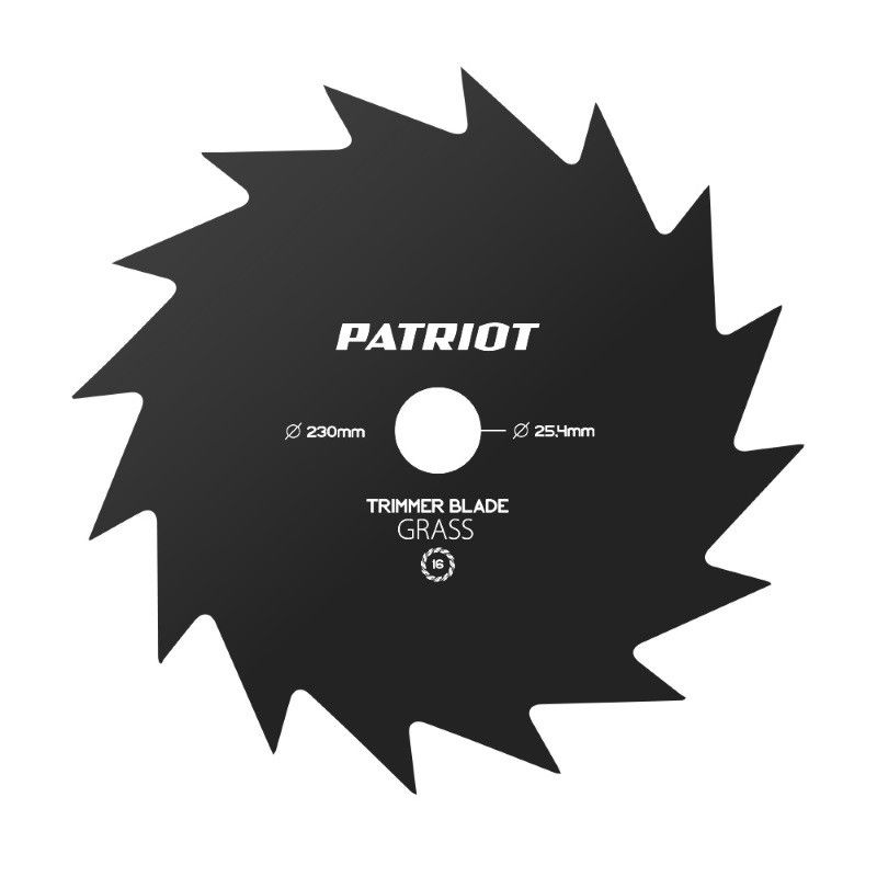 16-зубчатый нож для триммера Patriot PT-GCB16T (230x25,4 мм) нож для триммера patriot tbs 40 promo