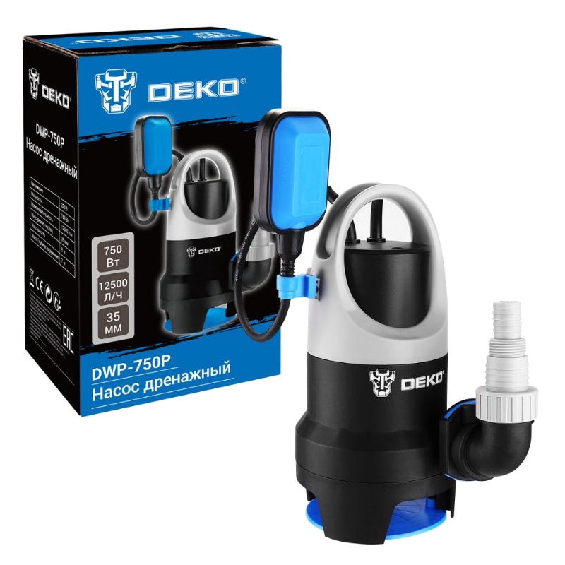 Дренажный насос для грязной воды Deko DWP-750P пневматический насос компрессор для подкачки шин и бытовых изделий 70mai