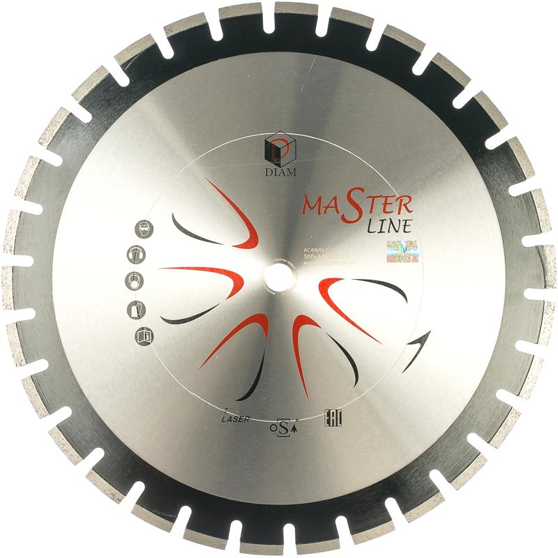 Алмазный диск Diam Master Line Асфальт 000490 (500x3,4x10x25,4 мм) диск алмазный diam extra line асфальт 350 3 2 12 25 4 асфальт асфальтабетон пенобетон абразивы шамот кирпич 000619