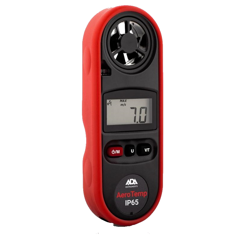 Анемометр-термометр ADA AeroTemp IP65 А00546 peakmeter pm6501 жк дисплей измеритель температуры типа k термопара с цифровым термометром с фиксацией данных регистрацией