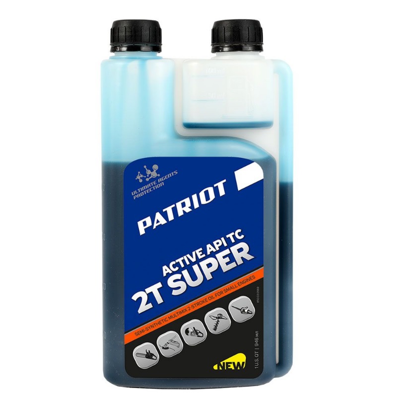 Масло моторное для 2-х тактных двигателей полусинтетическое Patriot SUPER ACTIVE, 0.946 л масло цепное patriot favorite bar