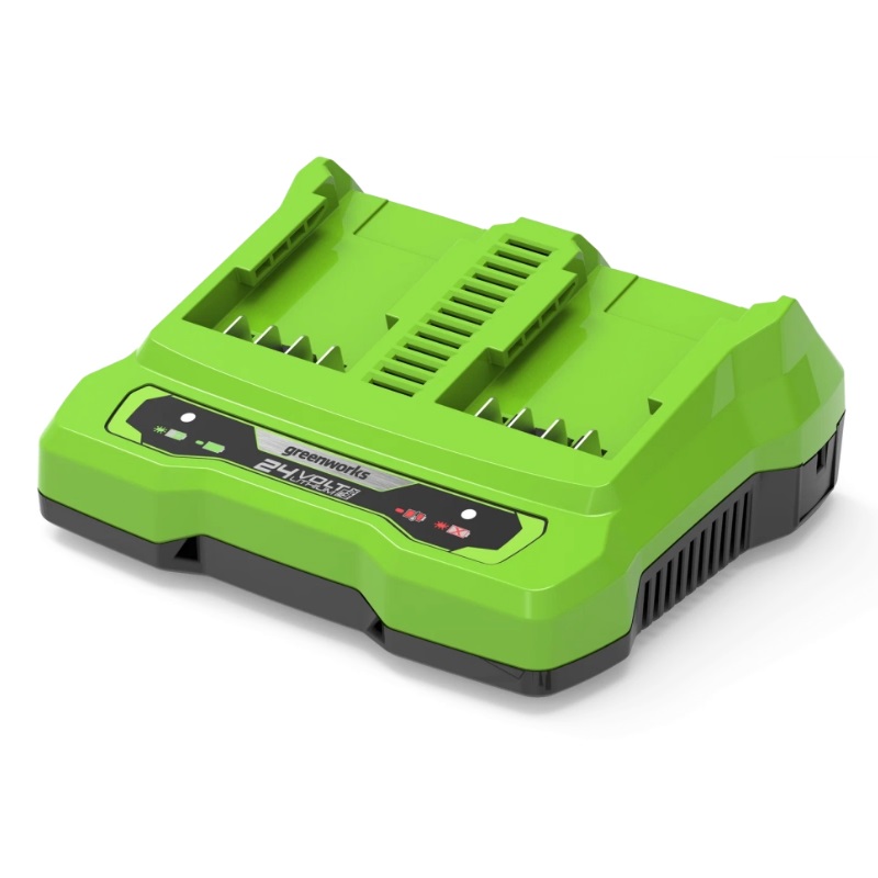 Зарядное устройство на 2 аккумулятора Greenworks 24В 2931907 быстрое зарядное устройство на 2 аккумулятора 40 в greenworks 2938807
