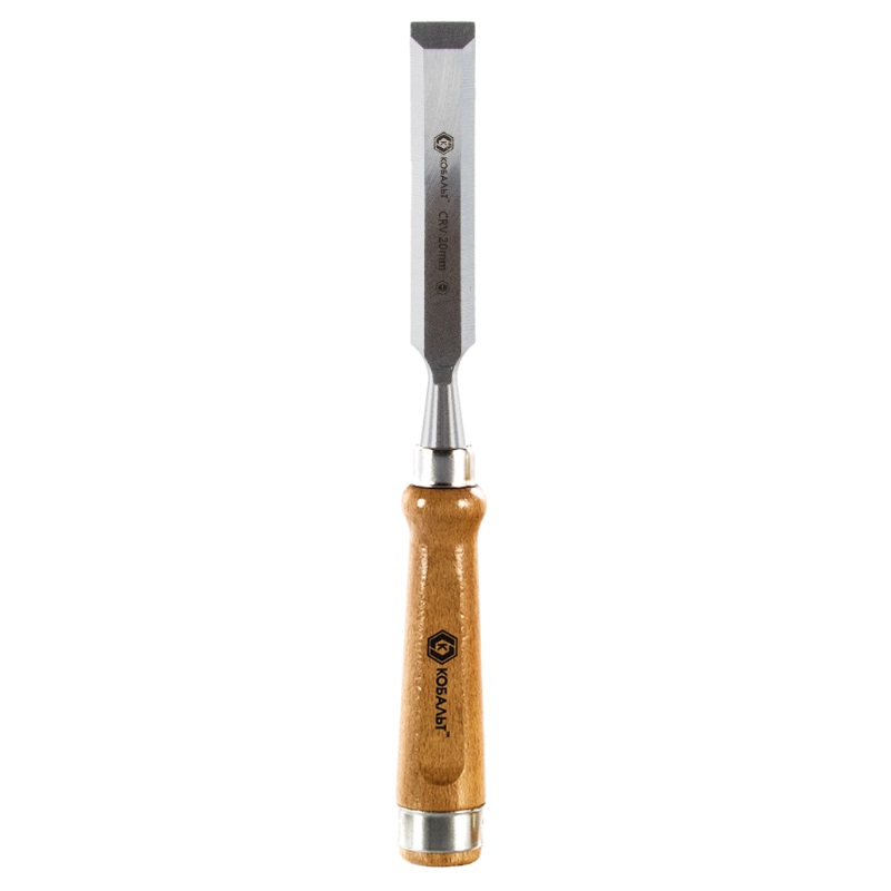 Стамеска плоская Кобальт 245-770, 20 х 140 мм, CR-V стамеска плоская sparta 30 мм с пластиковой ручкой