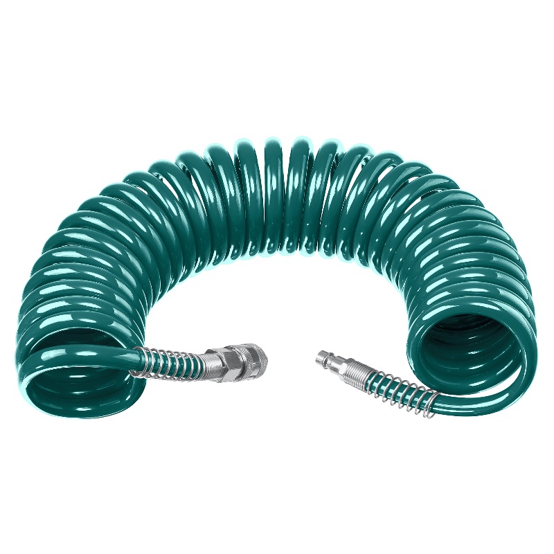 Воздушный спиральный шланг с фитингами Kraftool 06590-10 (10 м, 8х12 мм) влагоотделитель kraftool industrie qualitat 06507