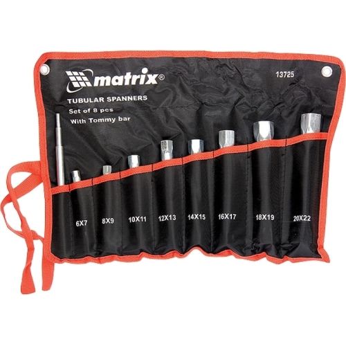 Набор трубчатых ключей Matrix 13725 (6-22 мм, сталь, 9 шт.) брелоки для ключей informat