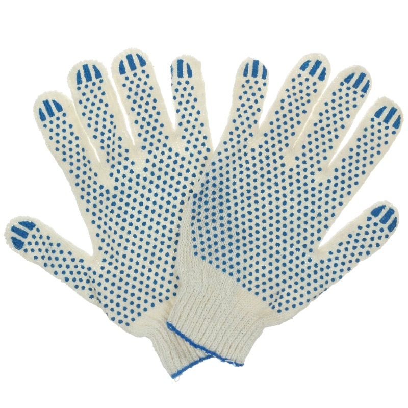 Перчатки трикотажные х/б с ПВХ покрытием Стандарт Лайт 10 класс (протектор) (пара) 5 нитей трикотажные перчатки лето