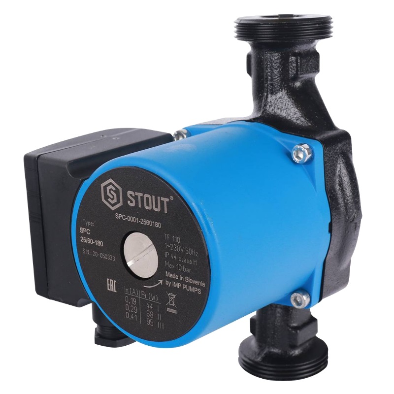 Насос циркуляционный Stout 25/60-180 SPC-0010-2560180 для отопительного котла (монтажная длина 180 мм, 3.9 куб./час) регулятор stout