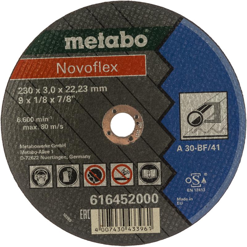 Отрезной круг по стали Metabo Novoflex 616452000 (230x3 мм) зачистной круг metabo sp novoflex 617171000 150x6 мм