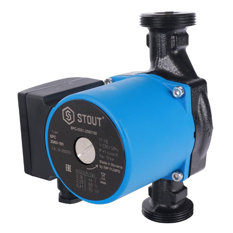 Насос циркуляционный Stout SPC-0001-2560180 25/60-180 гидроаккумулятор для насоса stout stw 0002 000050
