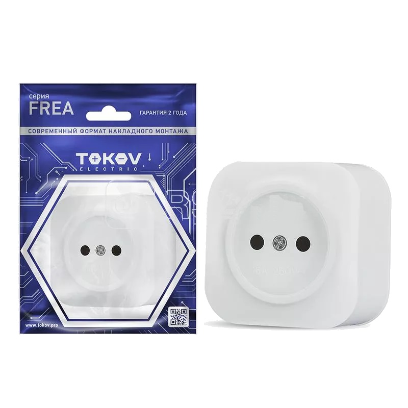 Розетка одноместная Tokov Electric ОП Frea TKE-FR-R1-C01 выключатель двухклавишный tokov electric frea tke fr v2 c01