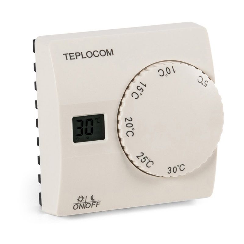 Проводной комнатный термостат Teplocom TS-2AA/8A  для котла термостат для систем отопления teplocom tsfr prog 220 3a