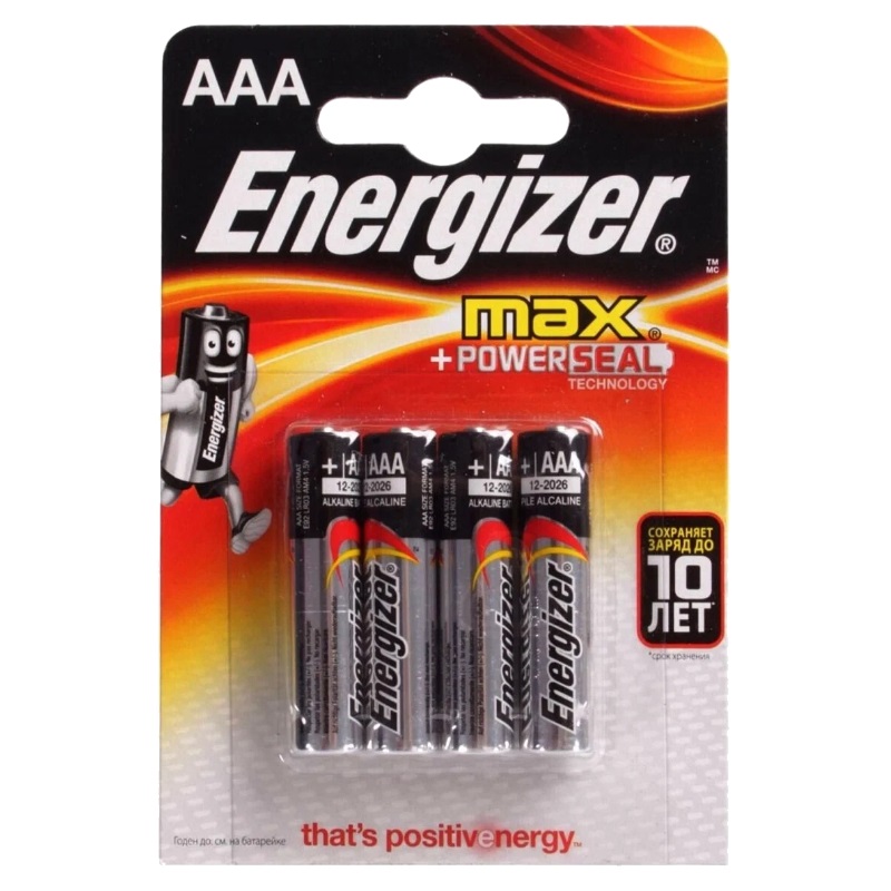 Батарейки Energizer MAX E92 ААА (4 шт.) фонарь маленький energizer plastic light 2d e300667702
