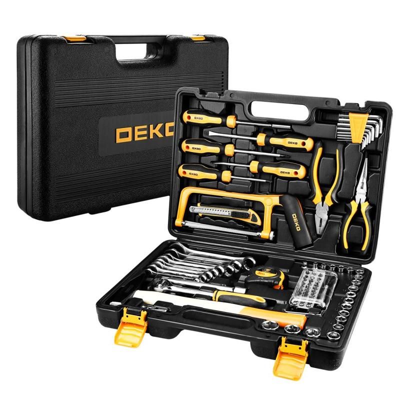 Профессиональный набор инструмента для дома и авто в чемодане Deko DKMT89 065-0737, 89 предметов ложка разливательная едим дома красная ed193