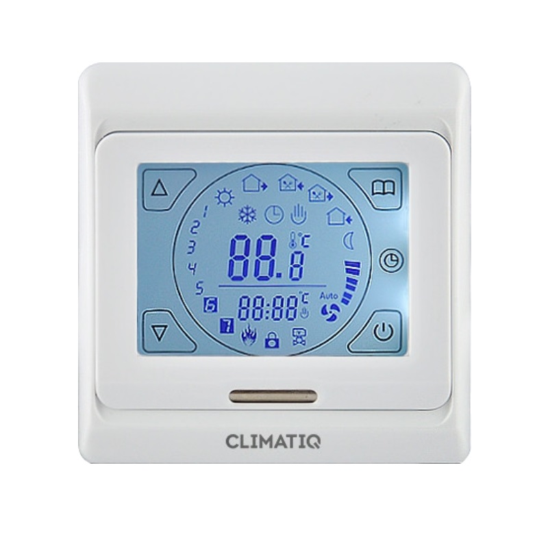 Терморегулятор программируемый Climatiq ST с сенсорным управлением (белый) 20667 гибридный ip видеодомофон с 7″ сенсорным дисплеем hiwatch vdp h3212w