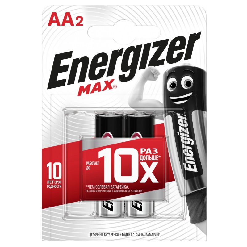 Элемент питания Energizer Max E91/AA FSB2 E301532801 элемент питания energizer max plus aa e91 bp2 e301323102h
