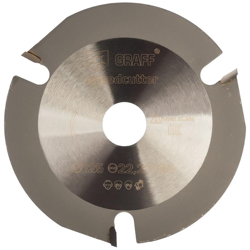 Пильный диск для УШМ по дереву Graff Speedcutter (диаметр 125 мм, посадочный 22,2 мм, толщина 3,8 мм) диск пильный по дереву runner 125 мм 3 зуба для ушм 551125