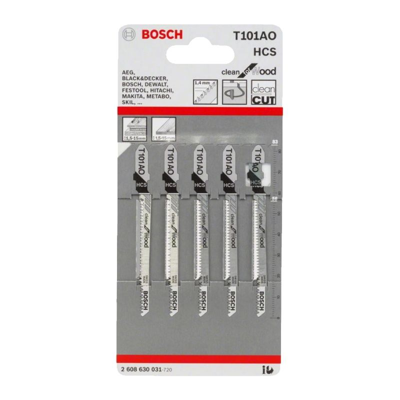 Пилки для лобзика Bosch 2.608.630.031 (T101AO, HCS, 5 шт.) гнутье древесины и древесных материалов учебное пособие для вузов