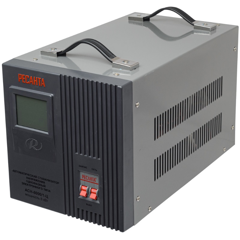 Стабилизатор напряжения Ресанта АСН 8000/1-Ц 63/6/7 к электрокотлу однофазный (мощность 8000вт)