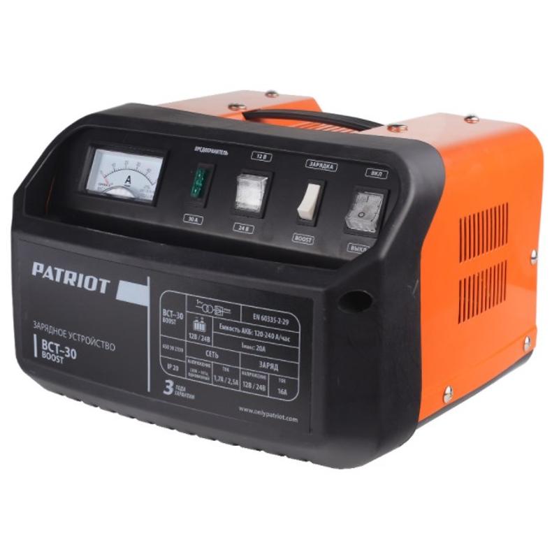 Заряднопредпусковое устройство Patriot BCT-30 Boost, емкость батареи 240 А*ч зарядное устройство patriot gl210 21 в 2 2 а li ion 180301002