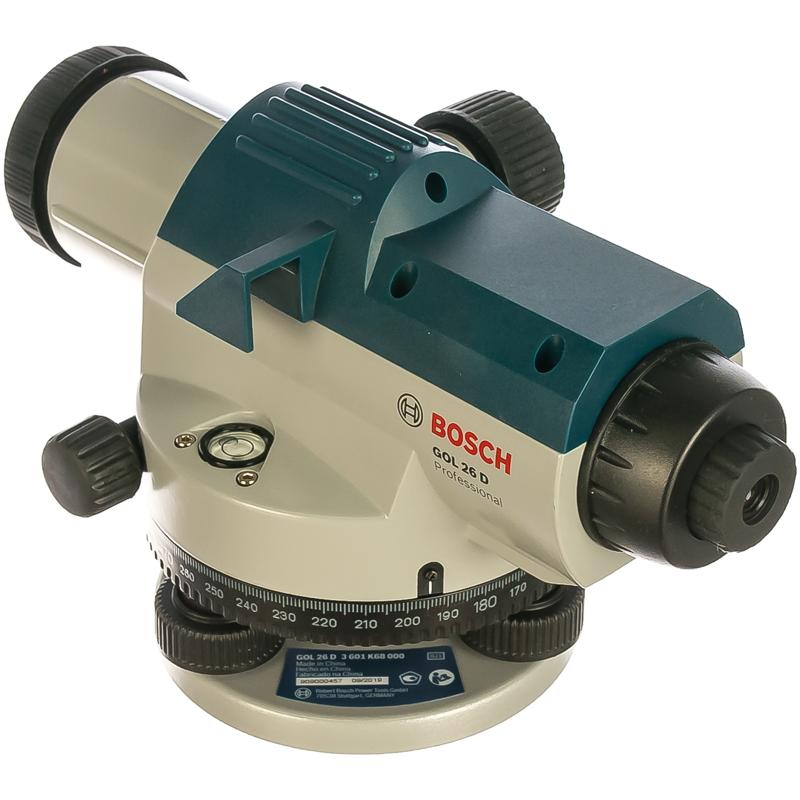 Оптический нивелир Bosch GOL 26 D 0.601.068.000 (работа компенсатора ±15', точность 1.5 мм на 1 км двойного хода) оптический нивелир rgk c 32 4610011870101