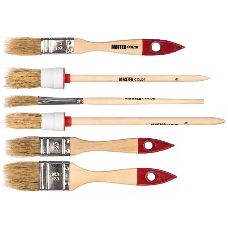 Набор кистей Master Color 30-0510 с деревянными ручками, 6 шт. набор кистей master color 30 0510 с деревянными ручками 6 шт