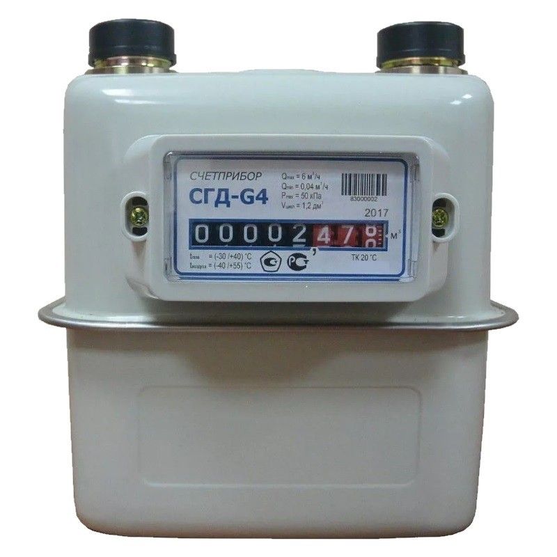 Правый счетчик газа Бетар СГД-G4-ТК с термокоррекцией (номинальный расход газа 4 куба)