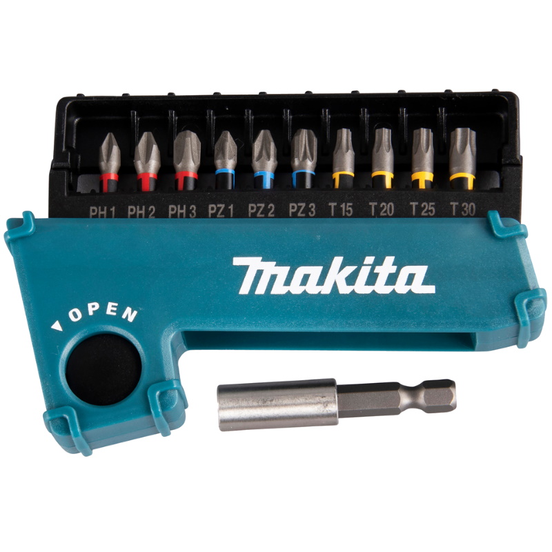 Набор насадок Makita Impact Premier E-03567, 11 шт., 25 мм, C-form PH, PZ, T, магнитный держатель держатель магнитный ush sds plus 74мм 10288