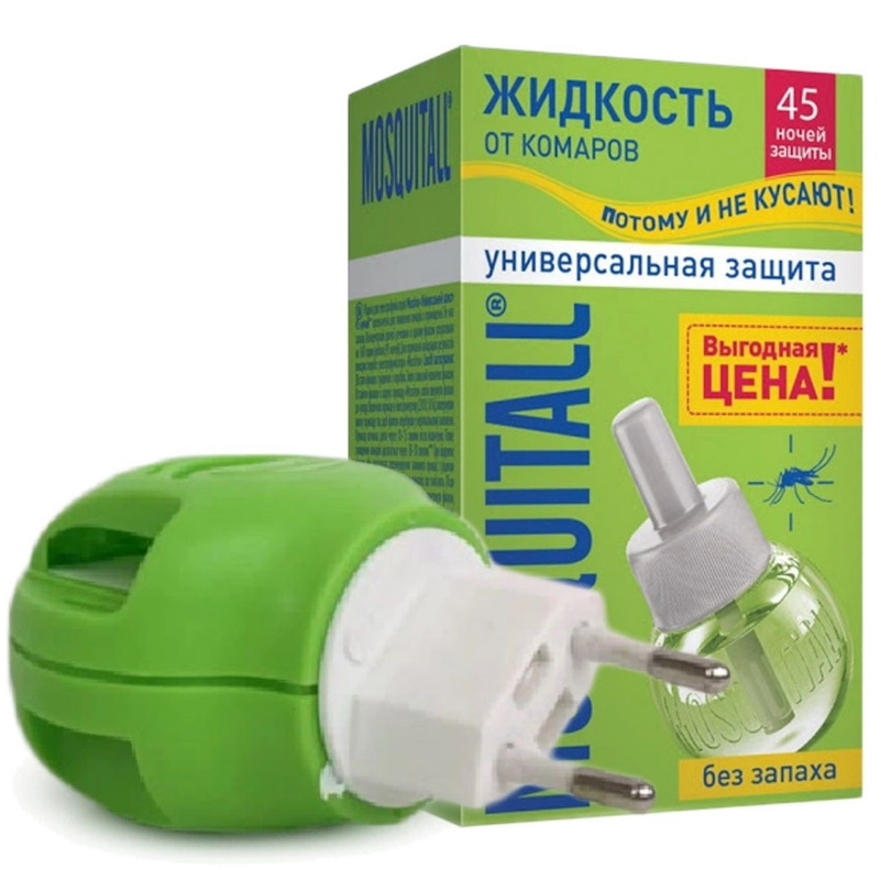 Москитол Прибор+жидкость Универс защ 45 ночей пластины от комаров mosquitall универсальные 10 шт