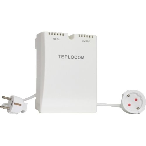 Стабилизатор напряжения однофазный Teplocom ST-555 для квартиры (небольшой размер, с защитой от молнии) стабилизатор напряжения ресанта асн 8000 1 ц 63 6 7 к электрокотлу однофазный мощность 8000вт 220в