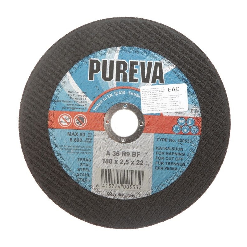 Отрезной круг по металлу Pureva 400533 (180x2,5x22 мм)