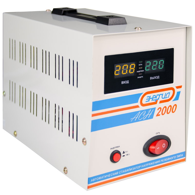 Стабилизатор напряжения Энергия АСН-2000 Е0101-0113 (однофазный, точность 92%, способ установки напольный) стабилизатор напряжения энергия 1000 люкс е0101 0123 рабочий диапазон входа 130 280 вольт