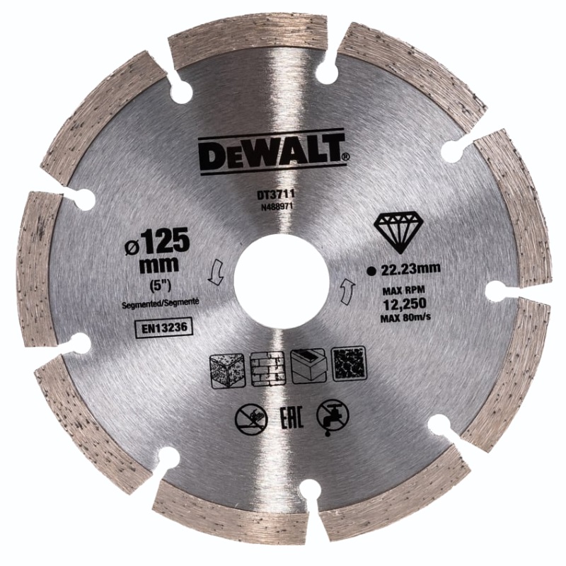 Алмазный диск DeWalt DT3711 (125x22.23x1.8x7 мм) алмазный диск bosch standard for ceramic 2 608 602 202 125x22 23 мм