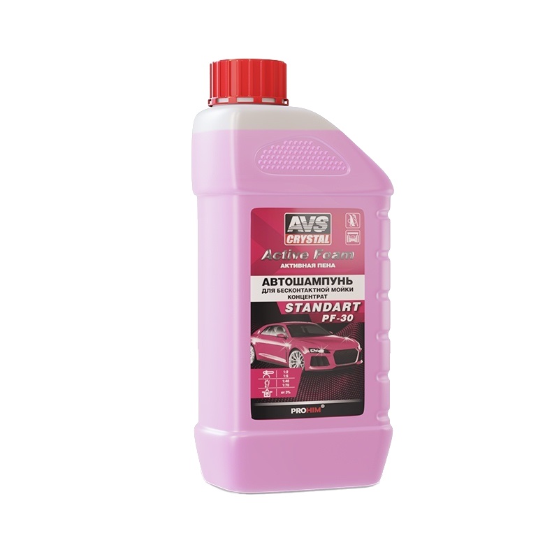 Шампунь в канистре для мойки AVS Active Foam Standart PF-30 активная пена grass active foam pink 113121 6 кг