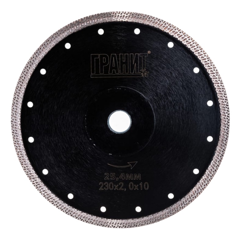 Диск алмазный по керамике для плиткорезов Гранит CPSP 250830 (230х25.4х2.0х10 мм) диск алмазный по керамике гранит cps 250811 115х22 2х1 9 мм