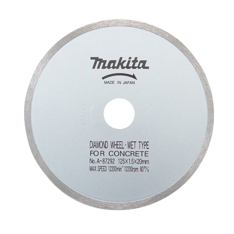 Алмазный диск Makita A-87292 по бетону/кирпичу (125x20x1,5x4 мм, мокрый рез) алмазный диск по бетону diam std 000582 230x2 6x10x22 2 мм