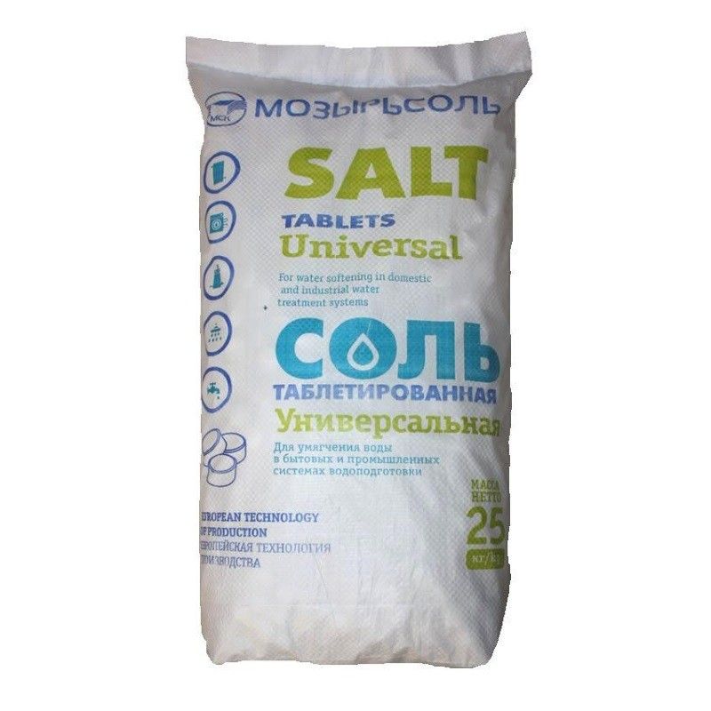 универсальная таблетированная соль wexp Таблетированная соль МОЗЫРЬСОЛЬ (25 кг)