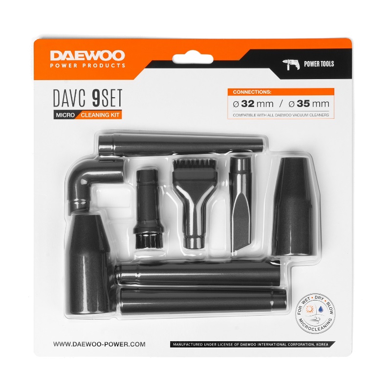 Набор микронасадок для пылесоса Daewoo DAVC 9SET фильтр мешок бумажный daewoo davc 25pb 3 шт