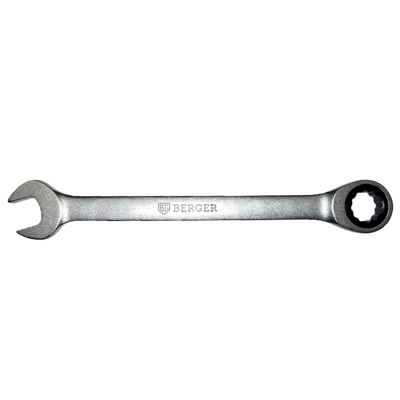 Комбинированный трещоточный ключ под болты Berger BG1190 (размер 30 мм, вес 0.89 кг) комбинированный трещоточный ключ berger bg1097 размер 10 мм crv