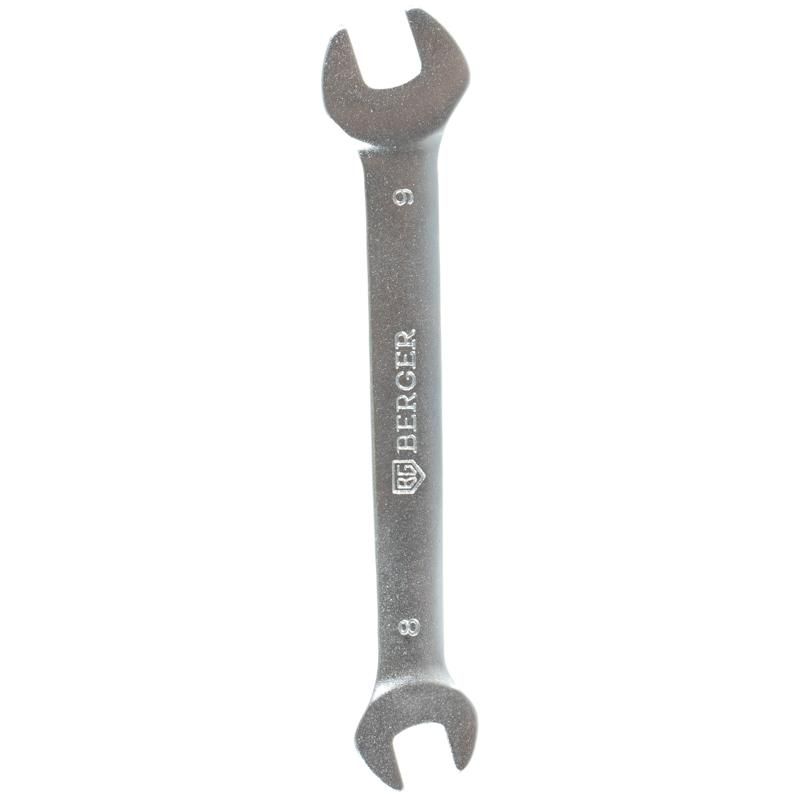 Рожковый ключ Berger BG1087, 8x9 мм набор ключей рожковый 6 предметов bartex 6 17 мм хромированный зеркальный crv сталь держатель