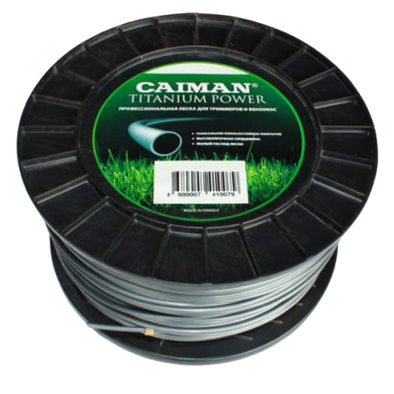 Леска для триммеров Caiman Titanium Power DI051, круг, 3,5 мм, 124 м леска caiman titanium power 3 5 мм 9м cb271