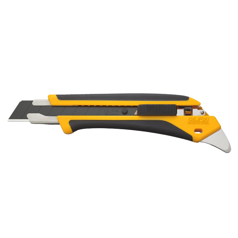 Нож Olfa Autolock OL-L5-AL, двухкомпонентный корпус, 18 мм нож для рукоделия olfa ol l 5 ширина 18 мм двухкомпонентный корпус быстрая замена направляющие блистер