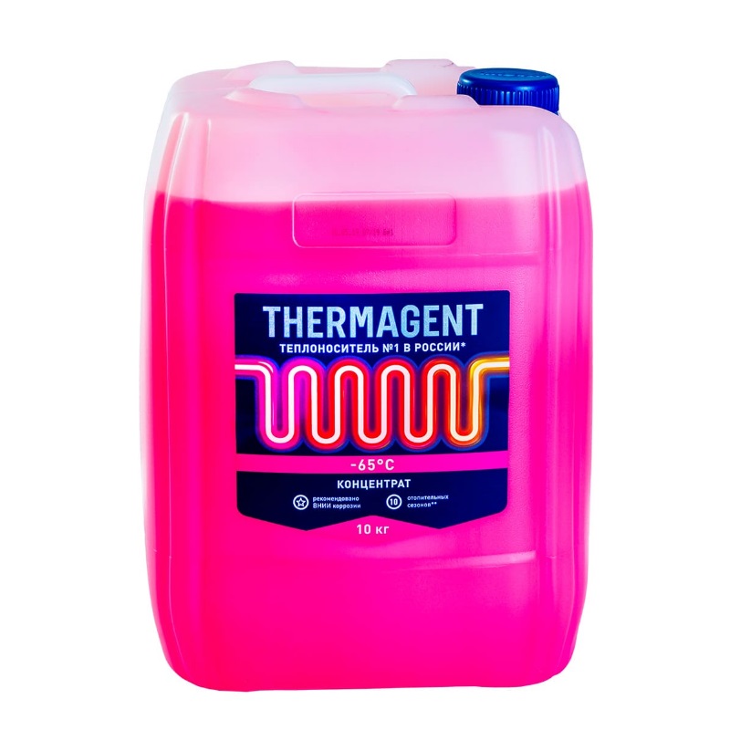 Теплоноситель для системы отопления Thermagent -65°C, 10 кг теплоноситель thermagent 914574 30°c 45 кг пропиленгликоль