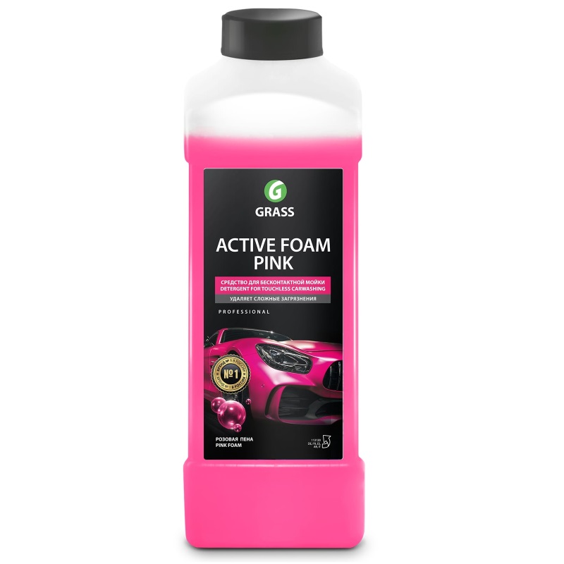 Активная пена Grass Active Foam Pink 113120 (1 л) автошампунь для бесконтактной мойки avs active foam ultra pf 80 1 8 12 6 2 кг a40098s