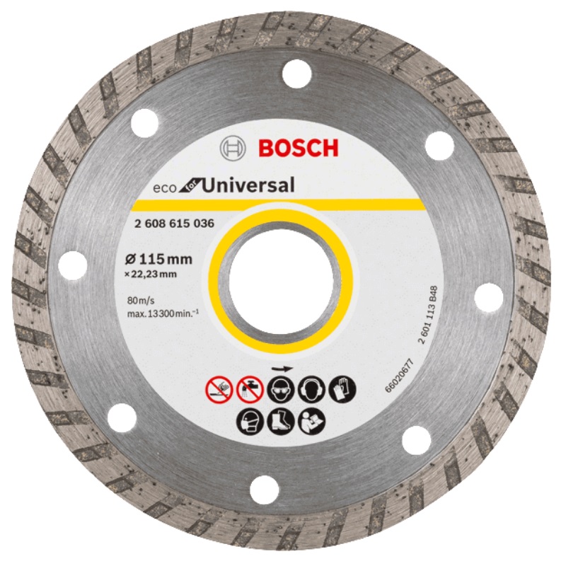 Алмазный диск Bosch Eco Universal Turbo (115x22,23 мм) 2.608.615.036 алмазный диск bosch standard for universal 2 608 615 059 125x22 23 мм